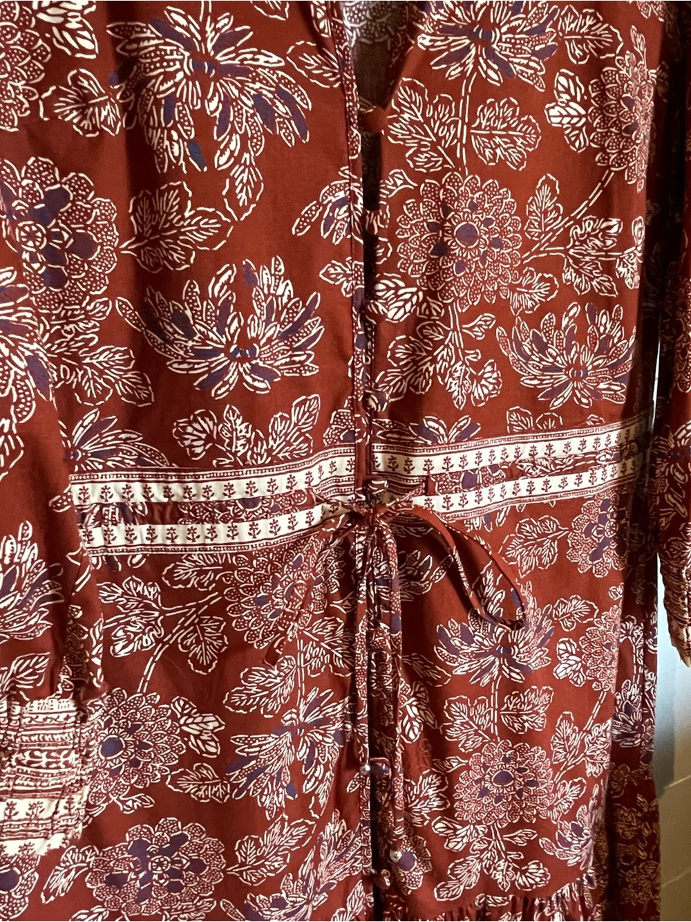Veronica Beard Rust Floral Tiered Maxi Dress - Picture 3 of 6